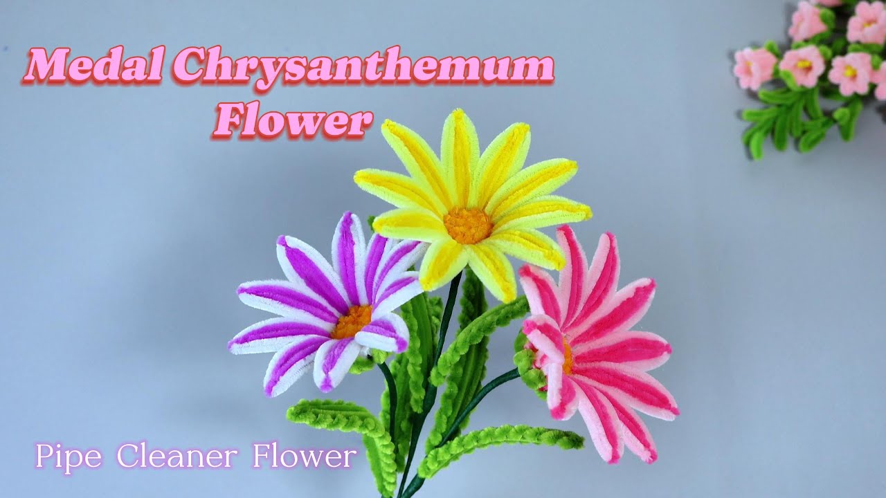 🌸 DIY Medal Chrysanthemum | Pipe Cleaner Flower Tutorial 💐 DIY Pipe Cleaner Craft 💖