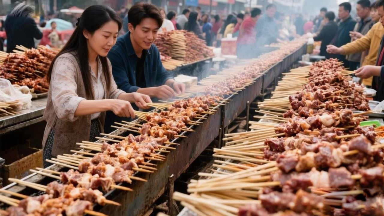 贵阳的深夜离不开烧烤，夫妻烧烤成为一道风景线，食物中留存的烟火气【行走的阳哥】