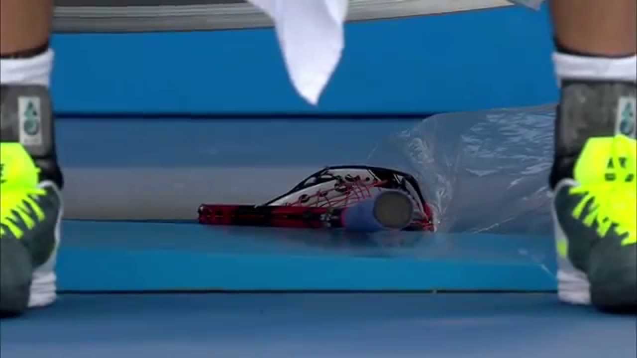 John Isner: racquet destruction - Australian Open 2015