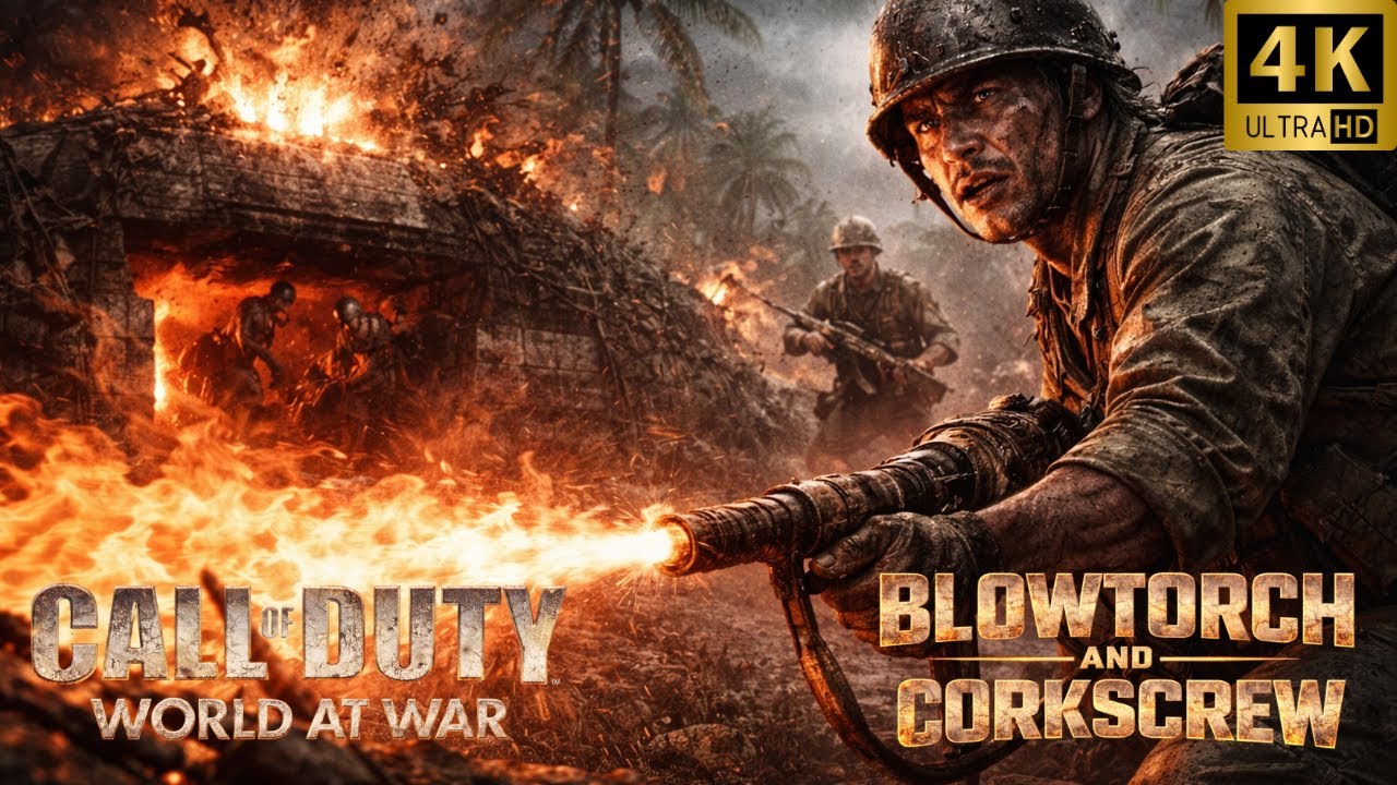 Call of Duty: World at War Blowtorch and Corkscrew(4K Cinematic Gameplay | No Commentary)