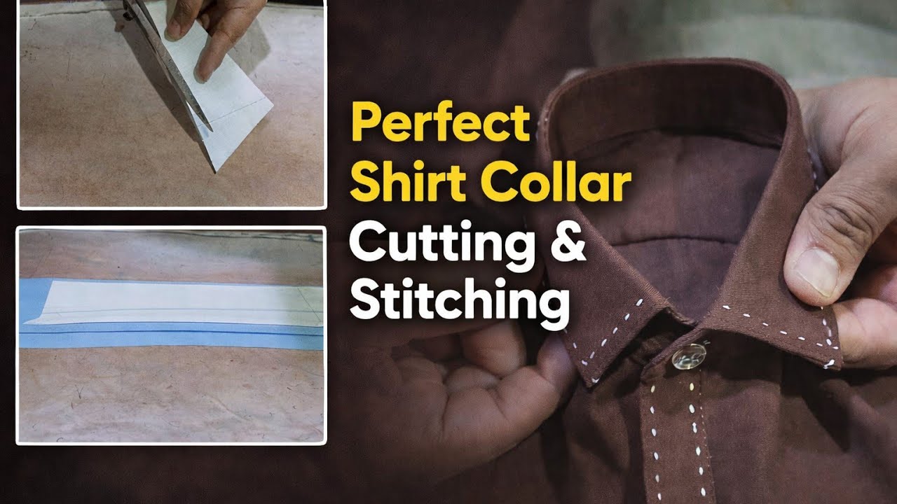 Shirt Short Collar Cutting & Stitching | شارٹ کالر بنانے کا آسان طریقہ