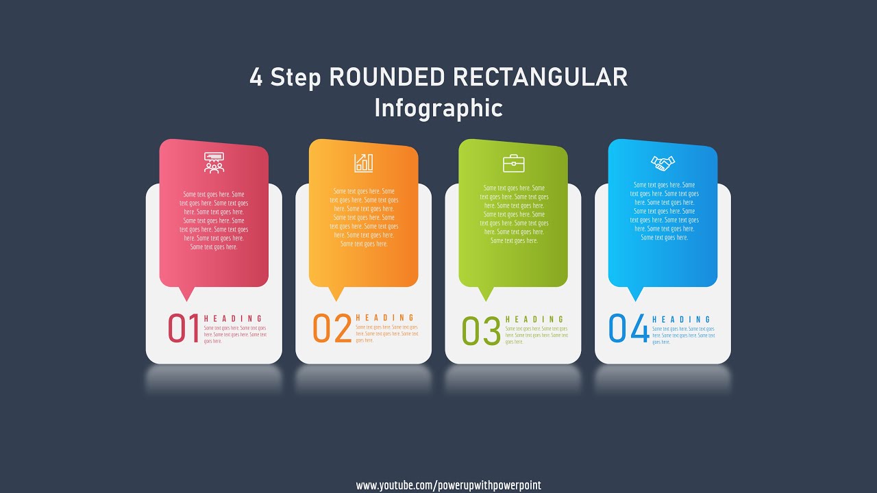 59.Create 4 Step ROUNDED RECTANGLE Infographic|Powerpoint Infographics|Graphic design|Free Template