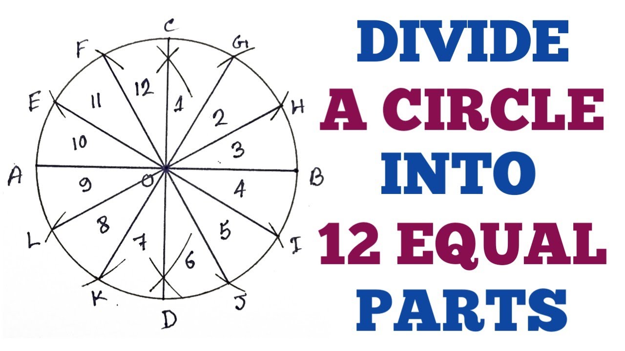 DIVIDE A CIRCLE INTO 12 EQUAL PARTS | Engineering drawing