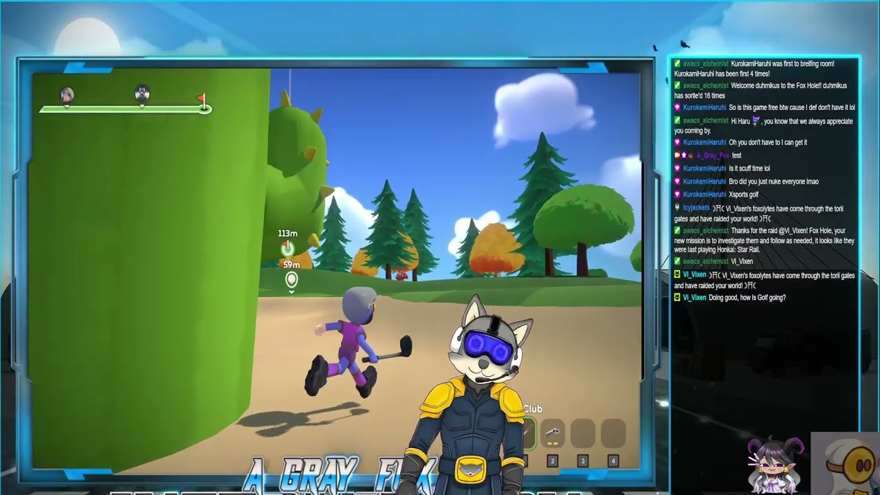 Playing Battle Golf w/ @duhmikus, @proto_gems, and @ChaosRoseVT