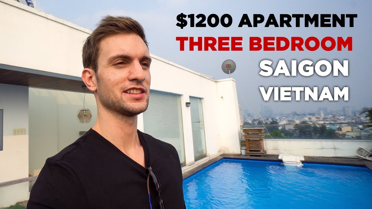 $1200 Vietnam Three Bedroom Apartment Tour (Saigon)