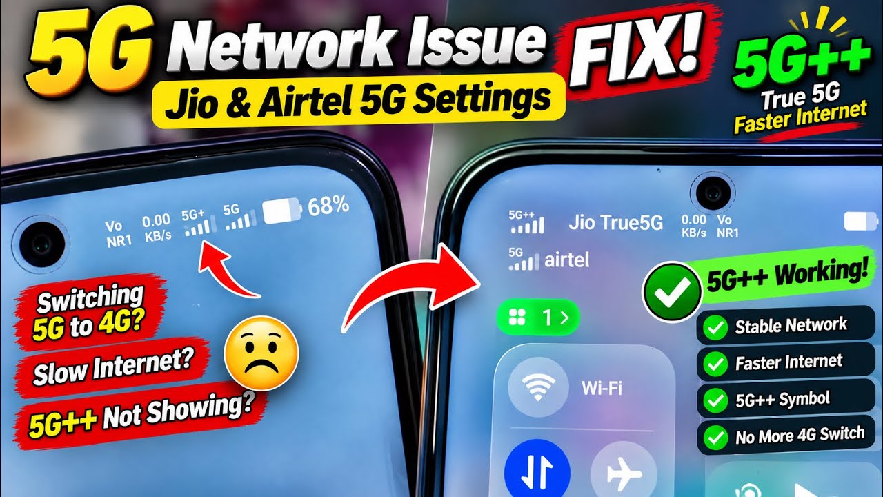 5G Network Issue FIX! 😱 5G+ Not Showing & Slow Internet Fix || Jio & Airtel 5G Settings || Vivo T4x 