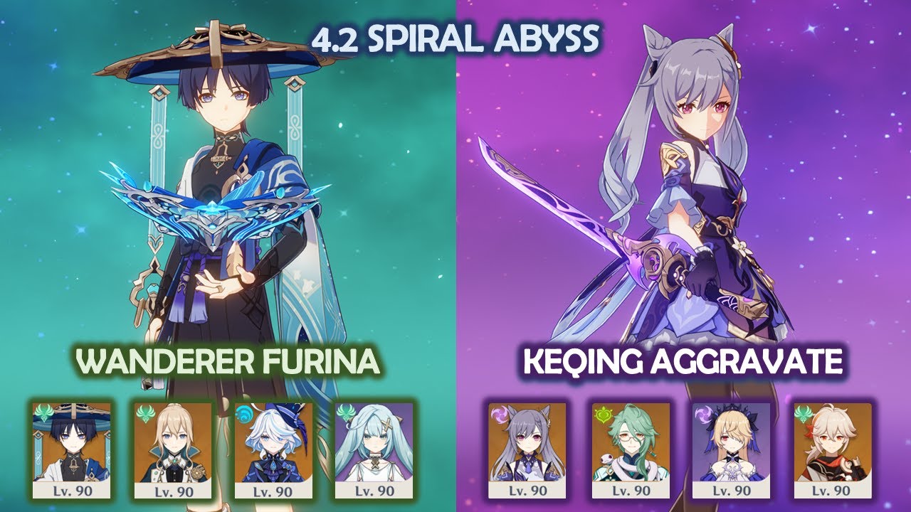 Wanderer Furina Hypercarry & Keqing Baizhu Aggravate - 4.2 Spiral Abyss - Genshin Impact