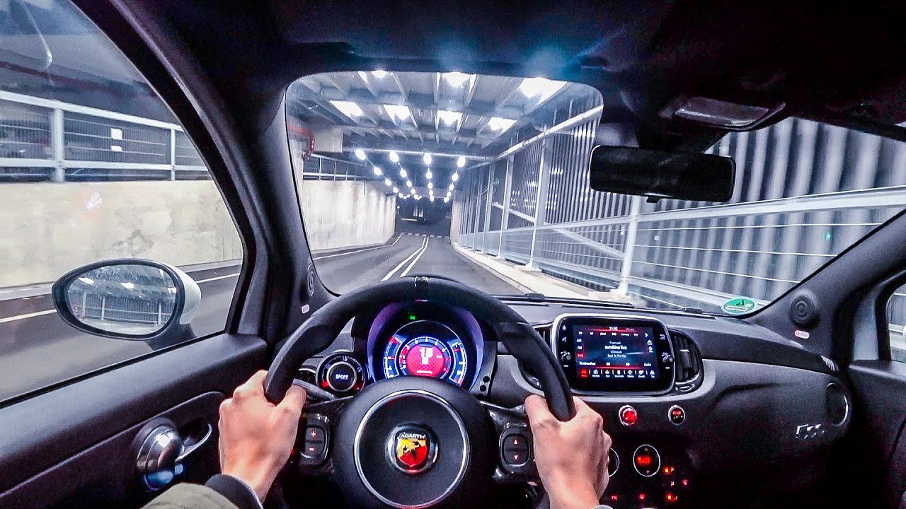 2019 Abarth 595 esseesse AKRAPOVIC Exhaust (180PS) NIGHT POV DRIVE Onboard (60FPS)