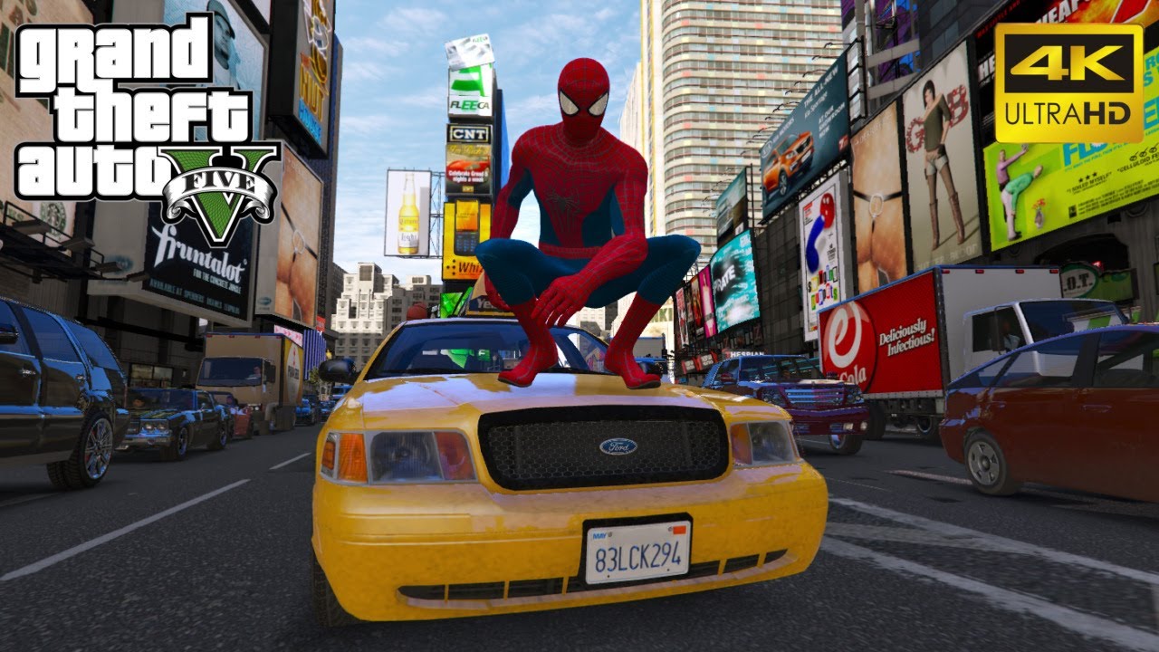 GTA 5 - Spider-Man Defends New York City From a Merryweather Attack! (4K Ultra HD Gameplay)