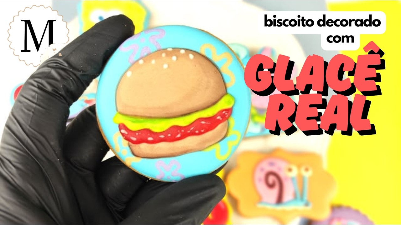 hamburguer siri bob esponja biscoito decorado com glace real sugarcookies royalicing bolacha