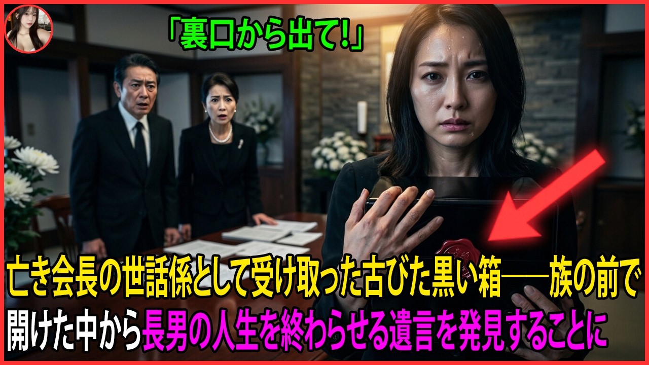 亡き会長の世話係として受け取った古びた黒い箱――一族の前で開けた中から長男の人生を終わらせる遺言を発見することに…#動エピソード#家族の物語