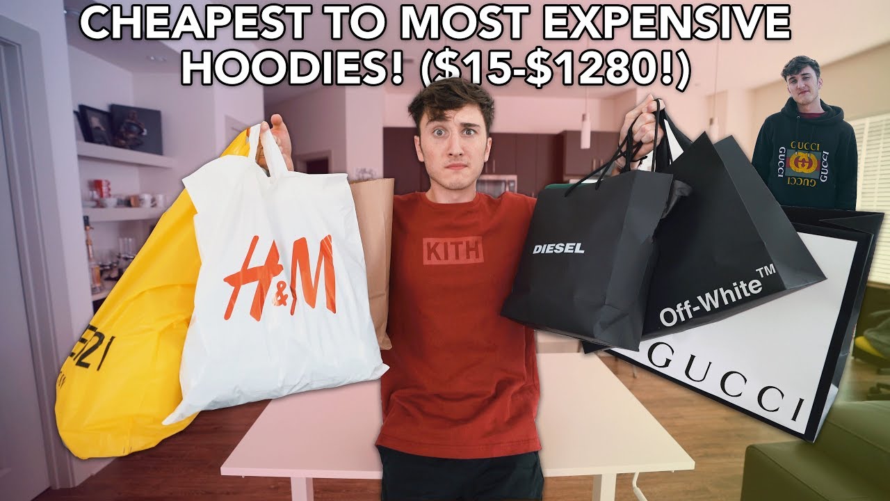 Buying the CHEAPEST To Most EXPENSIVE Hoodies! (Gucci, Off-White & More!)