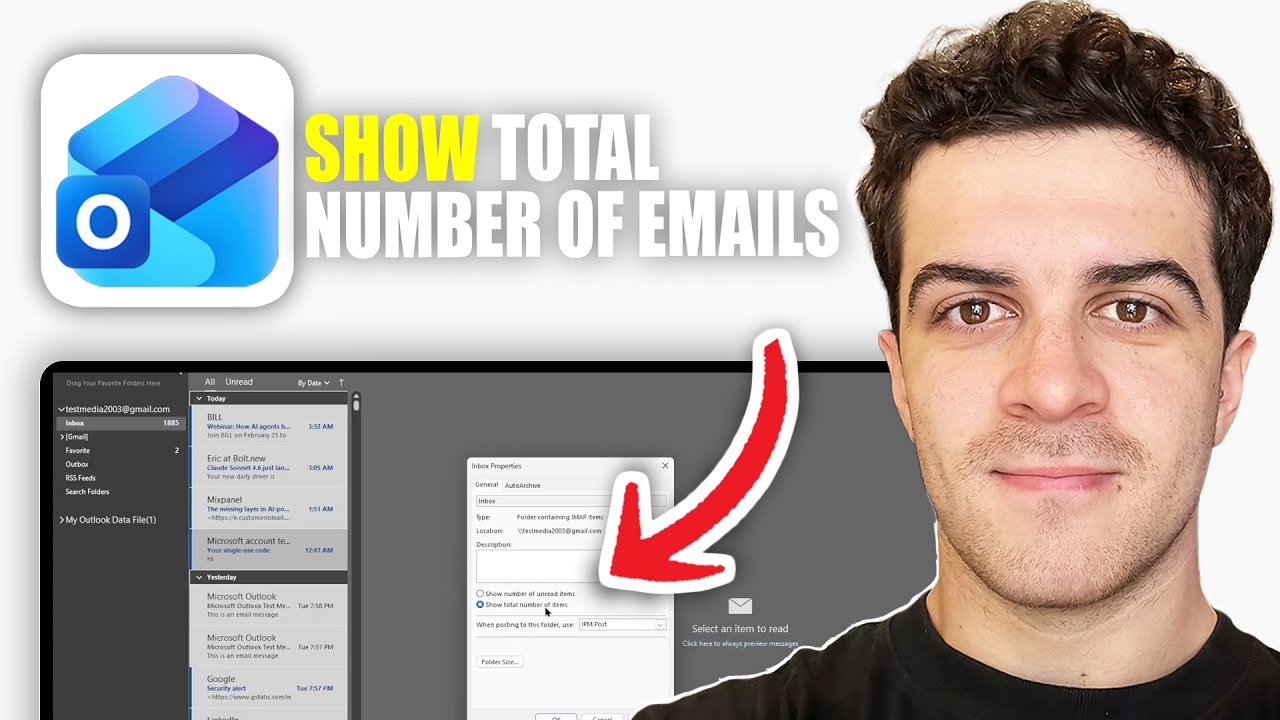 How to Show Total Number of Emails Instead of Unread Emails in Outlook (2026 Guide)