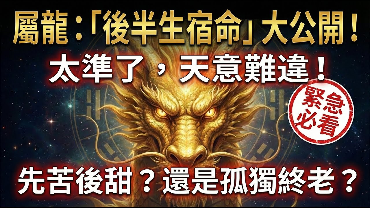 屬龍的後半生：是「先苦後甜」還是「孤獨終老」？這份「宿命表」寫得太準了，看完忍不住流下眼淚！
