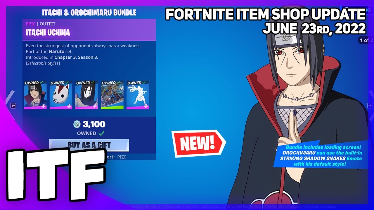Магазин предметов Fortnite: *НОВЫЕ* НАБОРЫ ИЗ 4 ОБЛИКОВ НАРУТО! [23 июня 2022 г.] (Fortnite Battl...