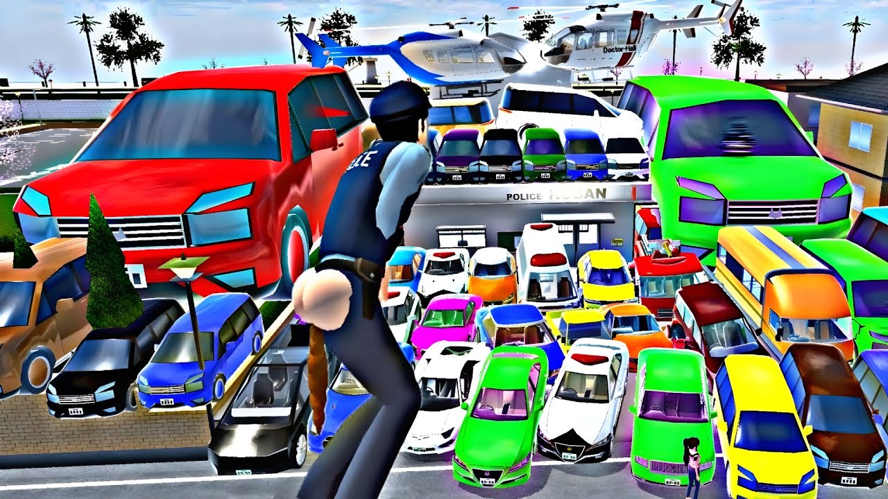 SAKURA ALL CAR COLLATION AT  POLICE KOBAN  ||  CAR COLLECTION  ll Sakura School Simulator