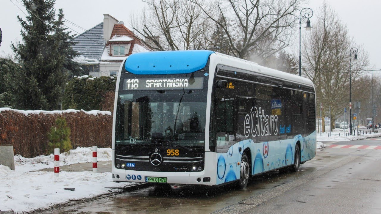Przejazd: Mercedes-Benz O530 C2 eCitaro FuelCELL #958 (Testowany przez MZA Warszawa) - Linia 118