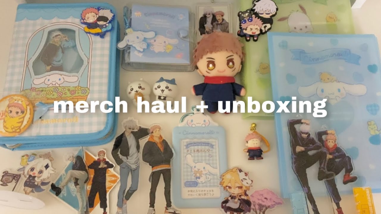 suruga-ya anime merch haul + unboxing 📦 jujutsu kaisen, genshin, sanrio, chiikawa