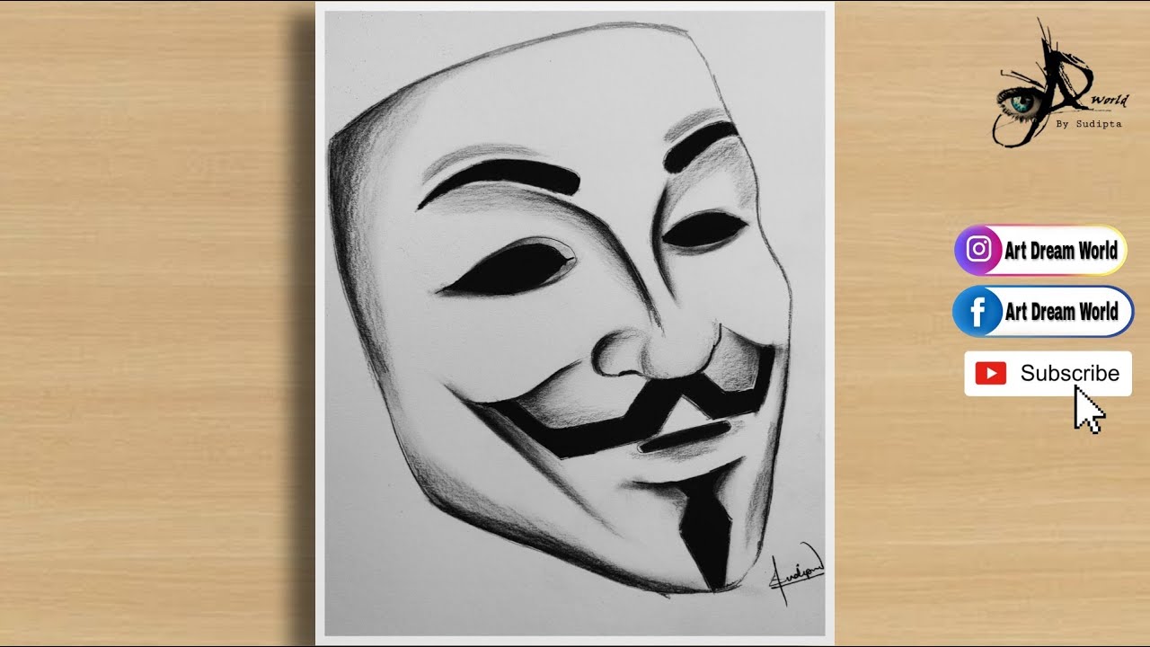 How to draw joker face drawing //step by step easy and simple drawing tutorial || hacker drawing