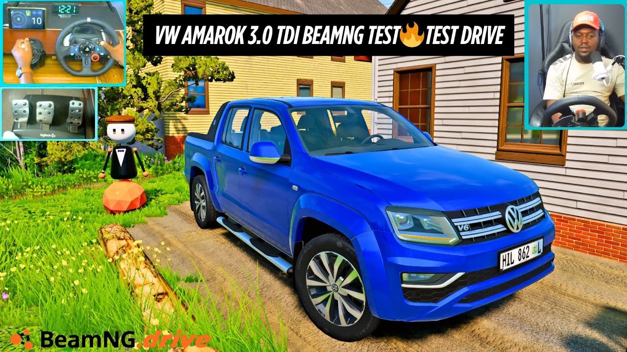 Тест модификации Volkswagen Amarok 3.0 TDI BeamNG | Реалистичное вождение пикапа с Logitech G29