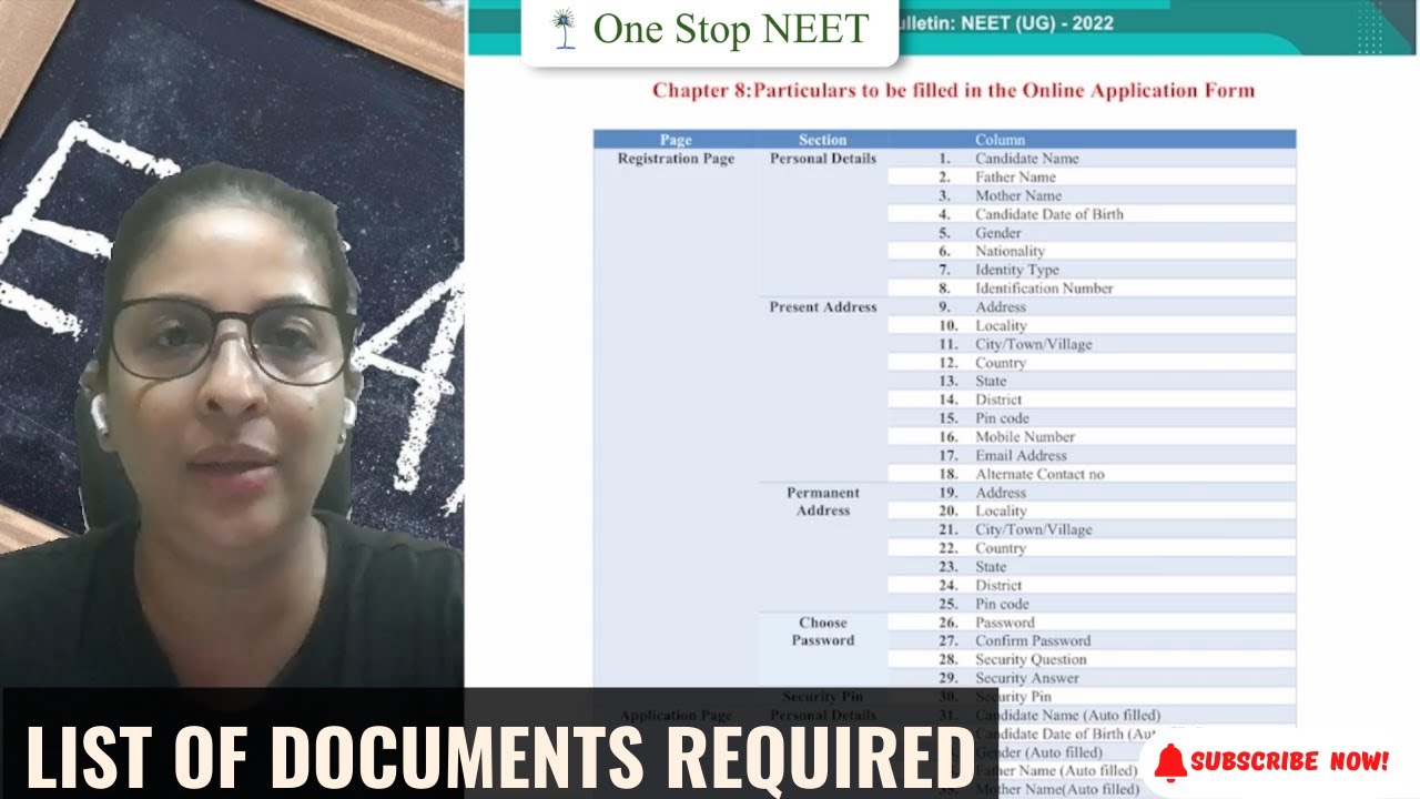 List of Documents Required | NEET 2022 Application Form | Shruti Ma'am | One Stop Biology