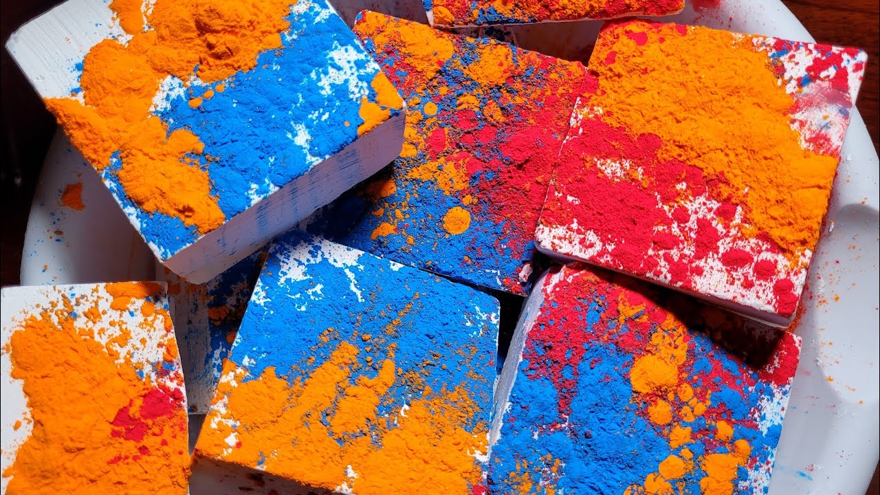 COLORFUL HOLI TOPPED GYM CHALK ASMR