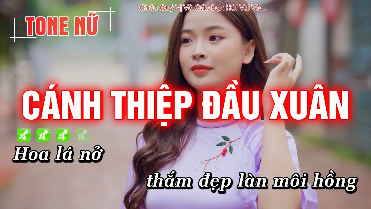 Cánh Thiệp Đầu Xuân Karaoke Tone Nữ - Rumba Nhạc Tết Cực Hay - Hoàng Dũng Karaoke