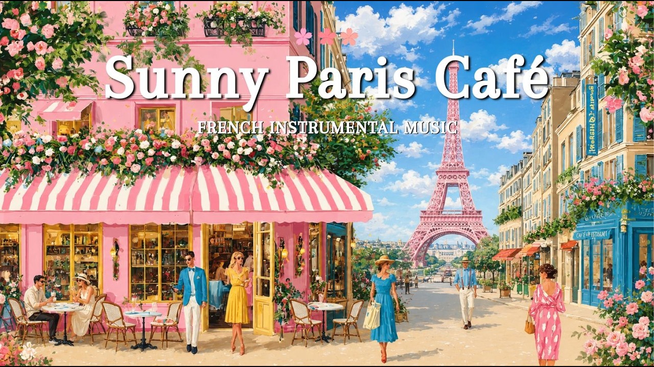 𝐒𝐮𝐧𝐧𝐲 𝐏𝐚𝐫𝐢𝐬 𝐂𝐚𝐟𝐞́ 🌷 French Jazz Playlist | Peaceful Coffee Shop Ambience