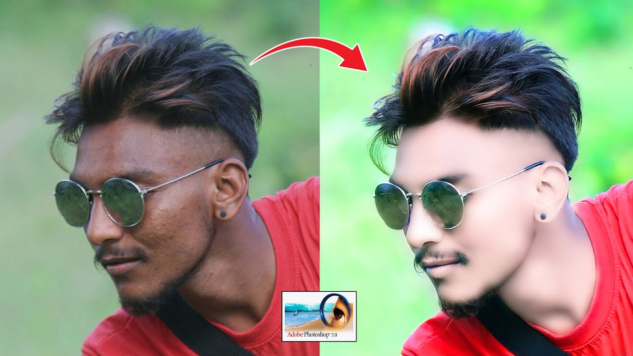 How to Smooth and Retouch Skin in Photoshop 7.0  |  Dark to White Skin in Photoshop 7.0