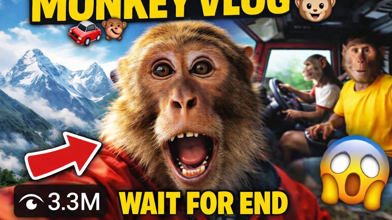 Monkey vlog AI video create  #ai #viral #shorts #tranding #views #1million #1crorelove 