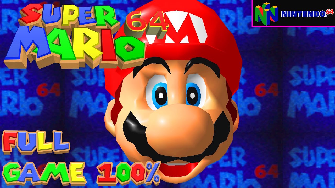 Super Mario 64 120-Stars Full Walkthrough Longplay (No Commentary, Widescreen)