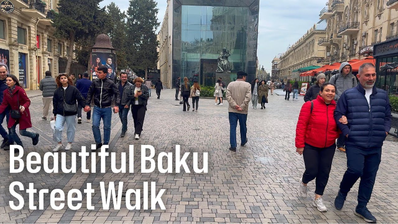 Beautiful European vibes, Baku Street and boulevard park ,  Azerbaijan