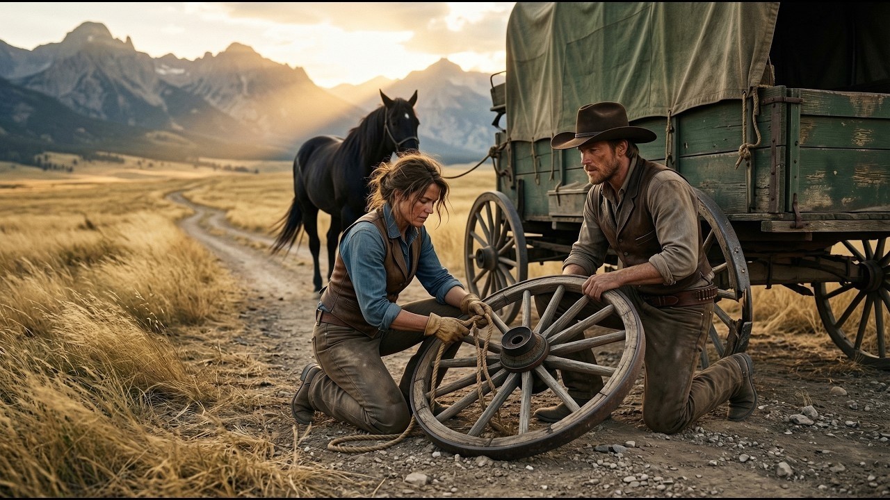 Elle a aidé un cowboy millionnaire à réparer sa roue… le lendemain, un chariot mystérieux arriva