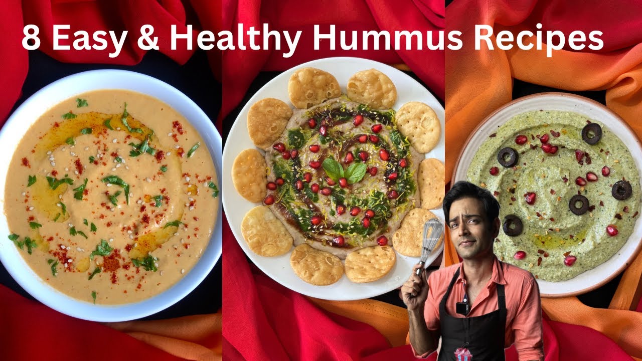 8 Healthy, Quick and Tasty Hummus Recipes | Hummus | Vegan | Chaat | Pasta #hummus #vegan