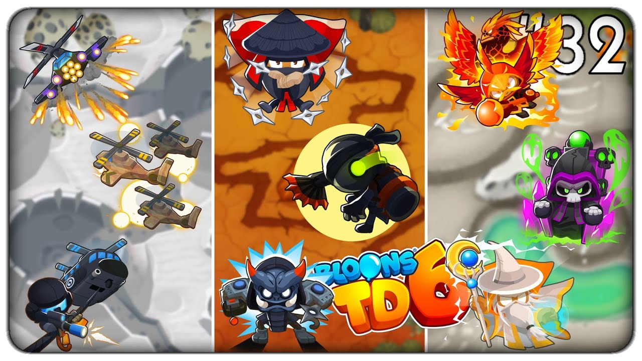 TRIPLA MEGA CHALLENGE ASSURDA CON MAGHI, NINJA ED ELICOTTERI | Bloons TD6 - ep.32