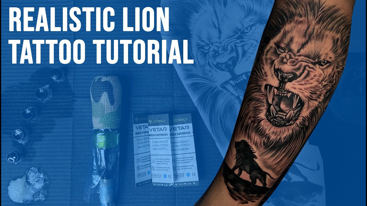 Realistic Lion by @tattoosbyabhishek Tattoo Tutorial