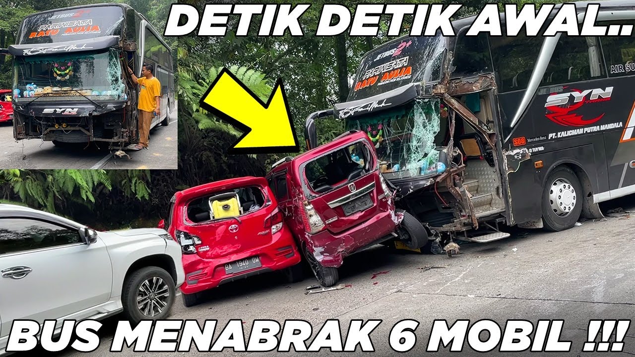 KABAR DUKA !!! Detik Detik Awal Kecelakaan Beruntun, Bus Rem Blong Tabrak 6 Mobil di Sitinjau Lauik