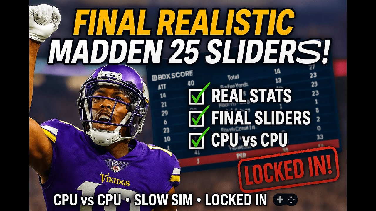 Madden 25 Realistic Sliders & Settings - CPU vs CPU Slow Sim Franchise