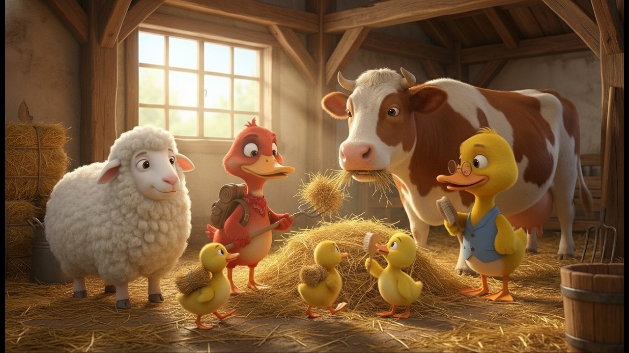 Flick the Red Duck & Gabel the Yellow Duck Help Farm Animals | Cute 3D Cartoon for Kids