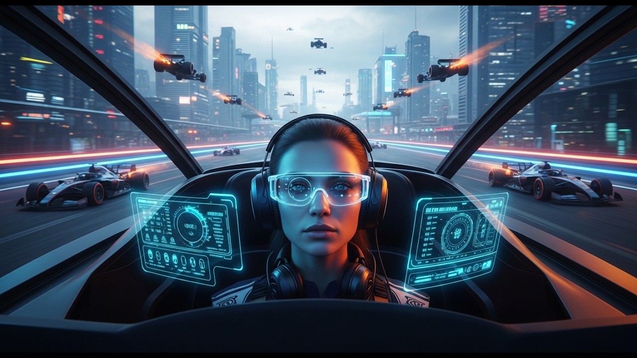 Formula 1 in the Year 2300 | Epic Futuristic Sky Circuit Race in a Neon Megacity (4K)