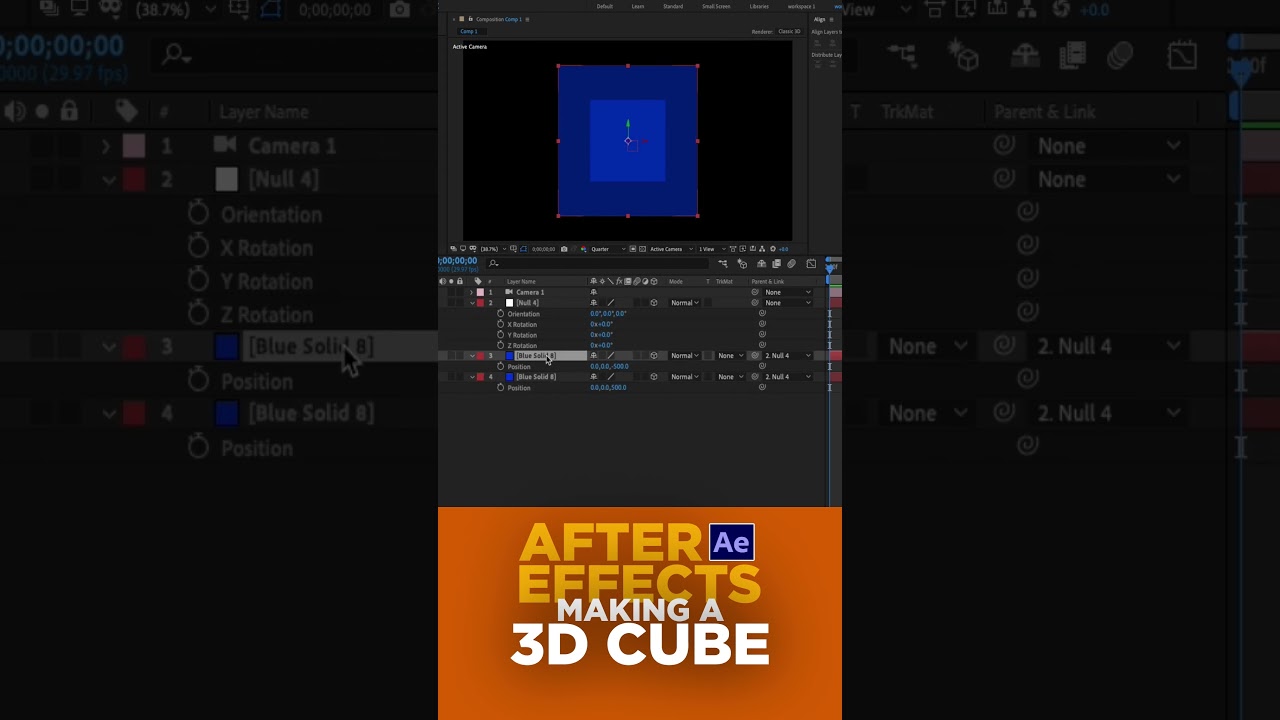 After Effects: How to make a 3D box with solid layers