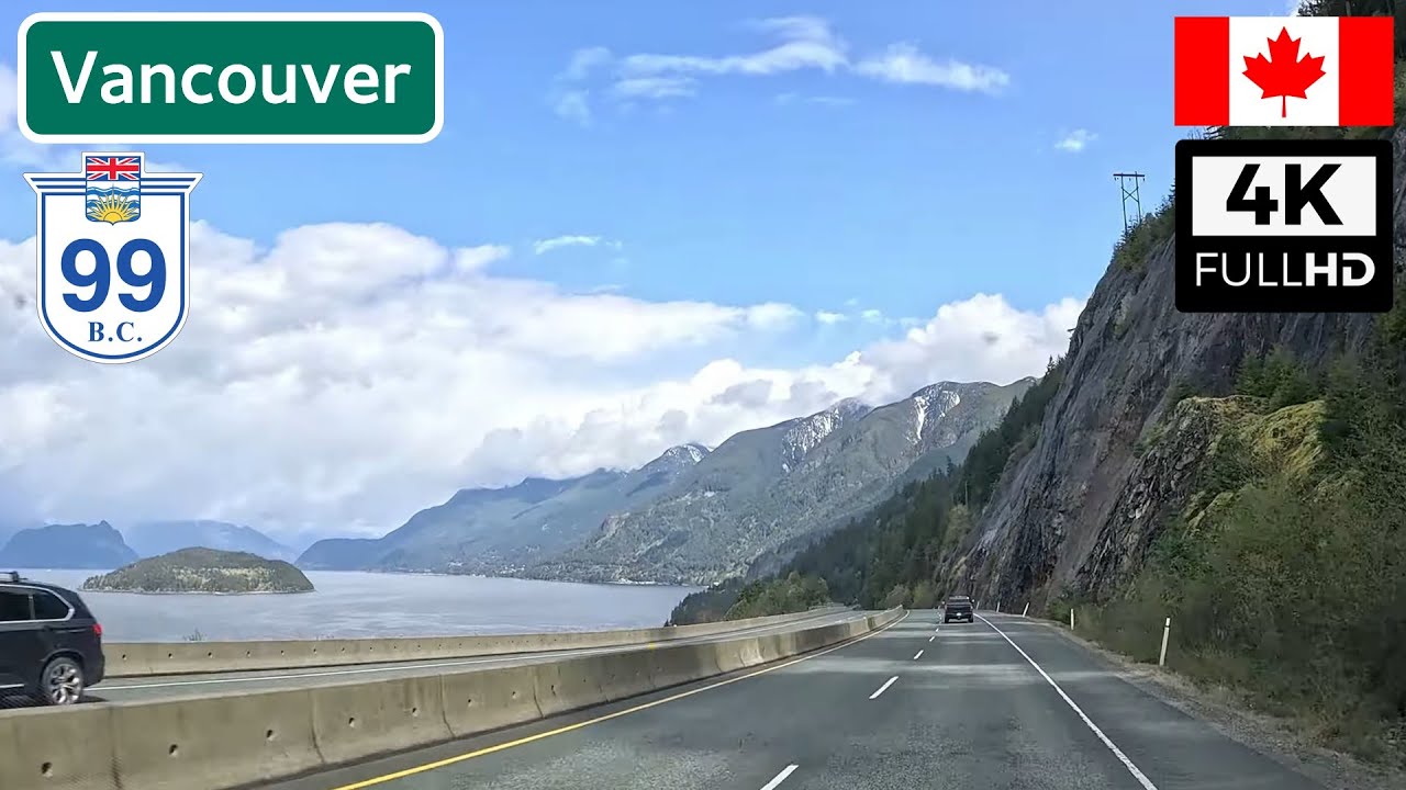 Vancouver Sea to Sky Drive: Downtown to Squamish, British Columbia Canada | 4K Time Lapse Drive