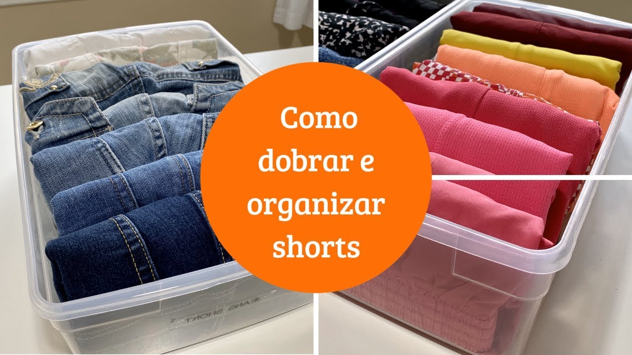 Como dobrar e organizar diversos tipos de shorts | Dobras | Valéria Angelotti