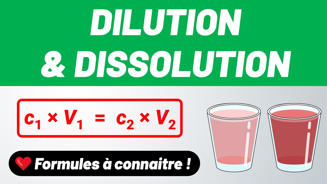 DILUTION & DISSOLUTION 💚 3 formules à connaitre ! 💪 Première | Terminale spécialité