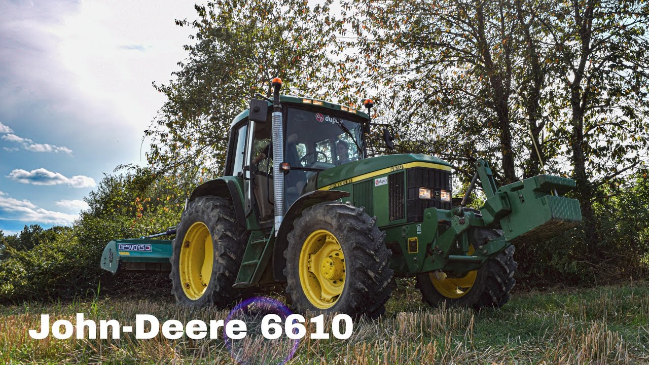 ✔‼ Entretient des parcelles avec un John-Deere 6610 et son broyeur Desvoys 2m ‼✔