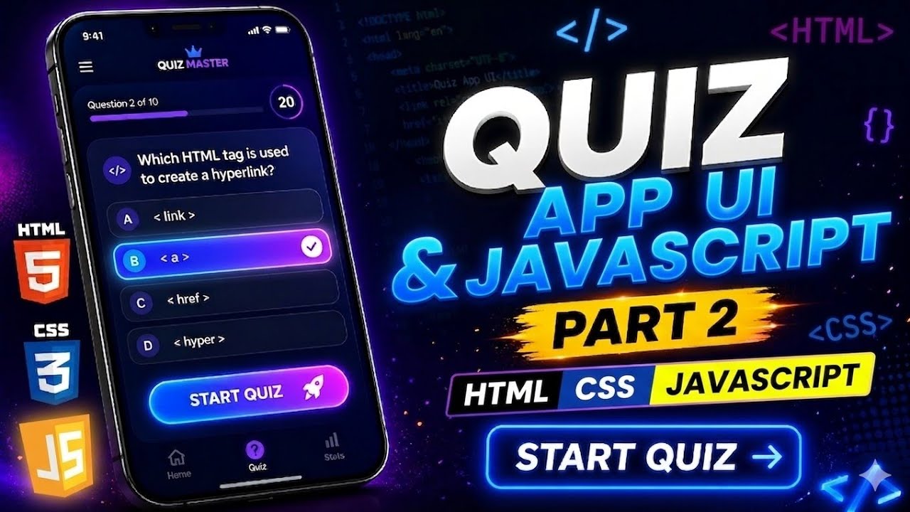 How to Create a JavaScript Quiz App Logic | Quiz App Using JavaScript (Part 2)