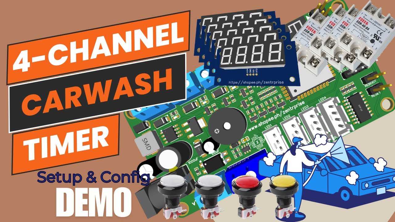 4-Channel Carwash Timer Setup & Configuration Demo