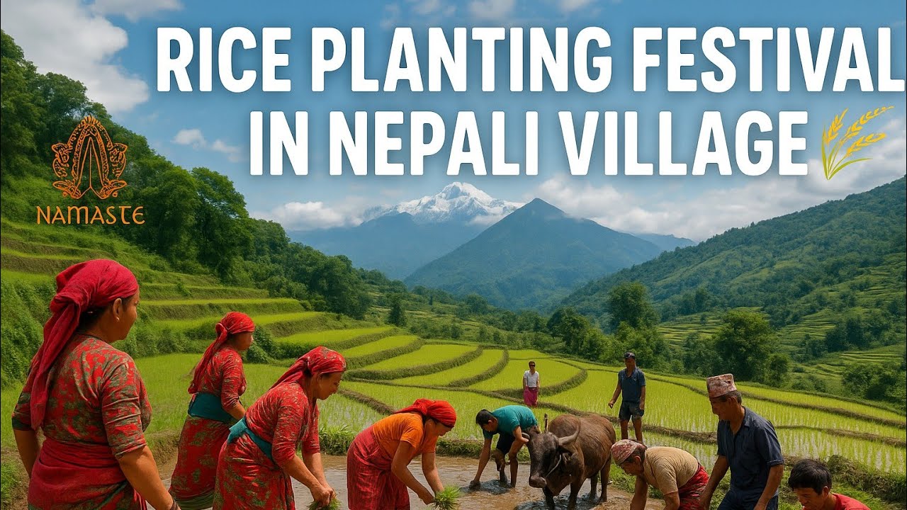 rice planting in the himalaya village |  So hardworking people in this area || @lajimbudha 