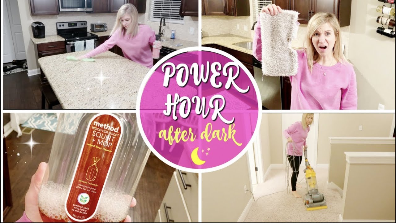POWER HOUR AFTER DARK | SPEED CLEAN WITH ME 2017 | MAJOR CLEANING MOTIVATION | DIRTY FLOOR CLEANING