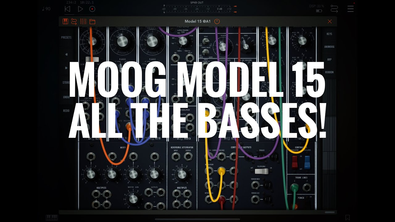 Moog Model 15 bass presets demo for iPad, with Ruismaker FM and Eventide Blackhole